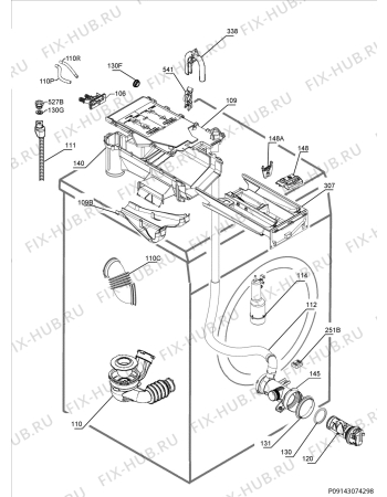 Взрыв-схема стиральной машины Husqvarna Electrolux QW146071 - Схема узла Hydraulic System 272